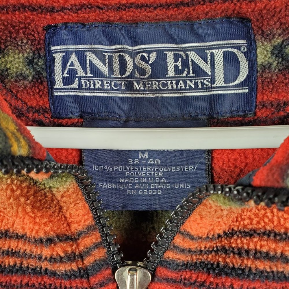 Vintage Lands' End Southwest Print Fleece Pullover Jacket Medium - Picture 2 of 4